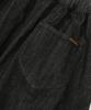 Columbia University All-Round Pleats Denim Long Skirts Black Denim
