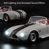 1:24 Shelby Cobra Phantom Miniature Toys Car Diecast Alloy Model Doors Opened Sound Light Pull Back Vehices Kids Christmas Gifts