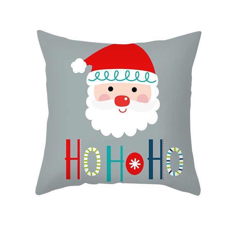 Festive Santa Claus Christmas Cushion Cover With Super Soft Peach Skin Velvet For Home Decor