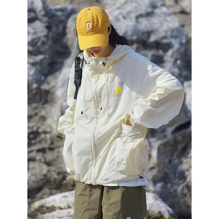 Sunscreen clothing for men and women UV protection light and breathable tooling jacket quick-drying tide brand sunscreen clothing woven elastane 