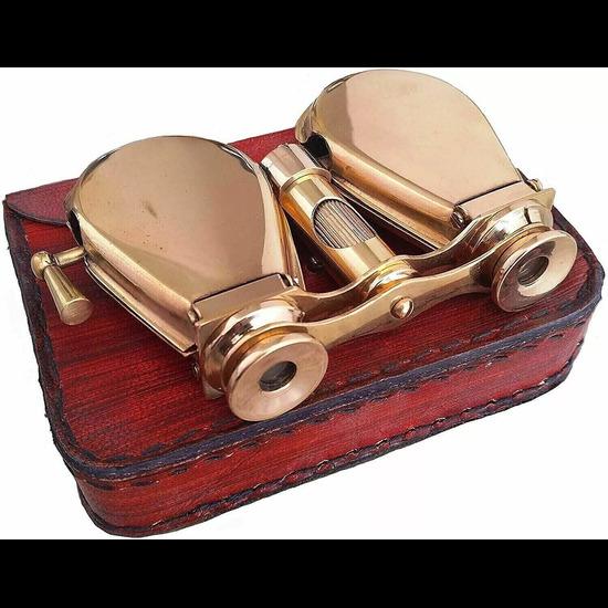 

Вінтажний складаний бінокль/оперні окуляри/підзорна труба зі шкіряним футляром