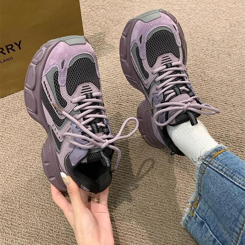 Thick-soled heightening dad shoes summer breathable running shoes 2025 new fried street popular fashion sports and leisure women's shoes