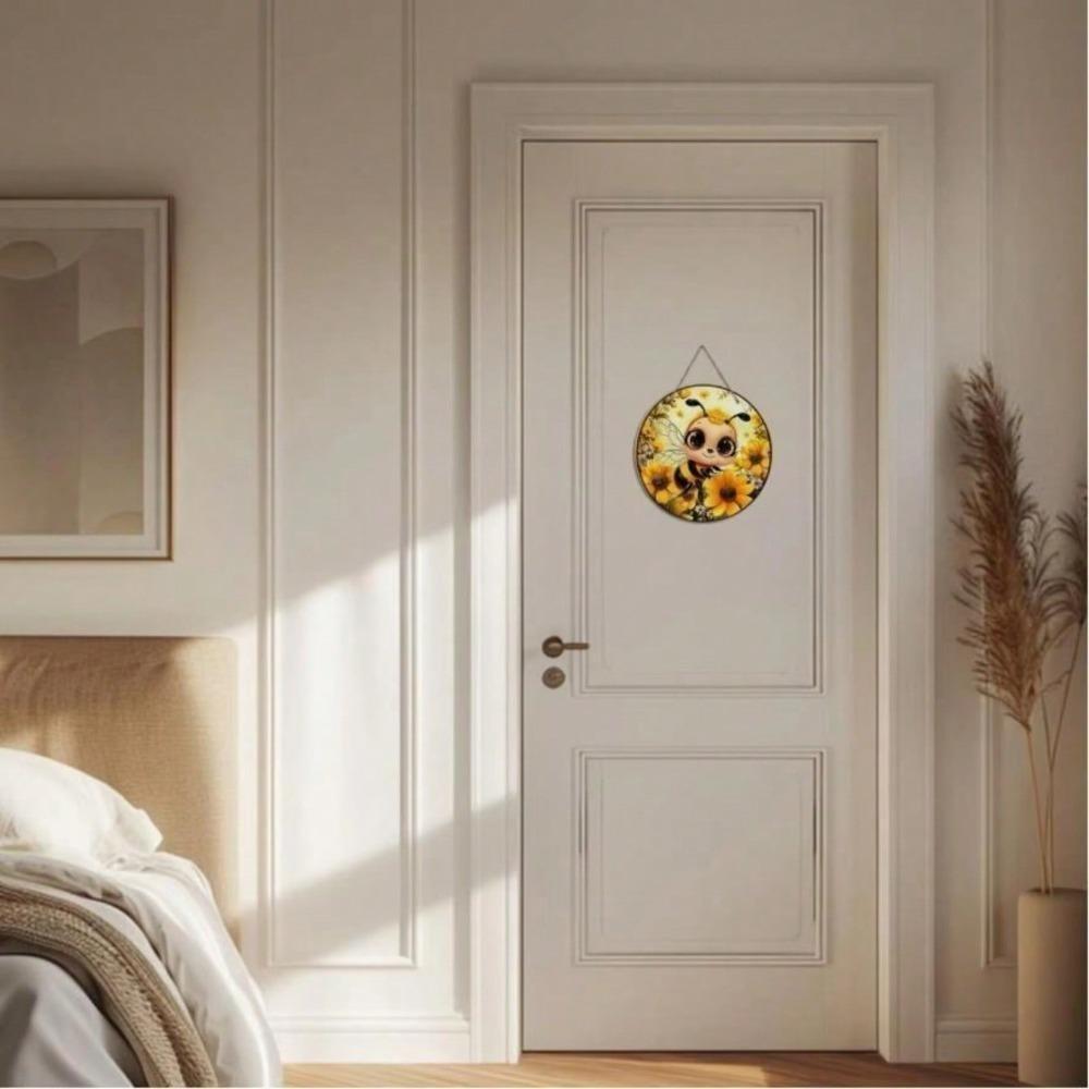 Vintage Metal Wall Art Round Bee Floral Decor Home Cafe Office