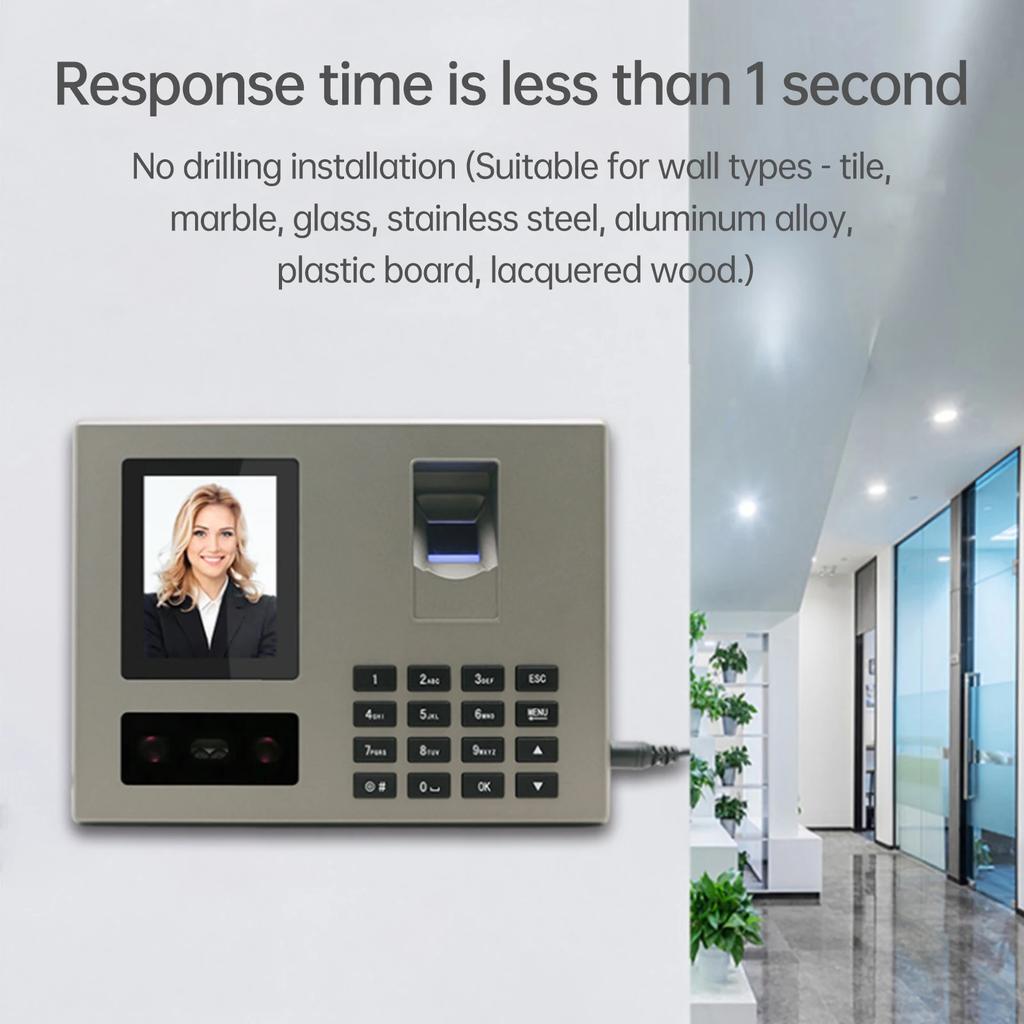 Employee Fingerprint Attendance Machine FA03 for Office Factory Work Check-in Device Support Facial Recognition Password Unlock