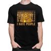 Custom Camping Bear I Hate People T Shirt for Men Pure Cotton Tshirt Leisure Tee Tshirt Clothing Gift