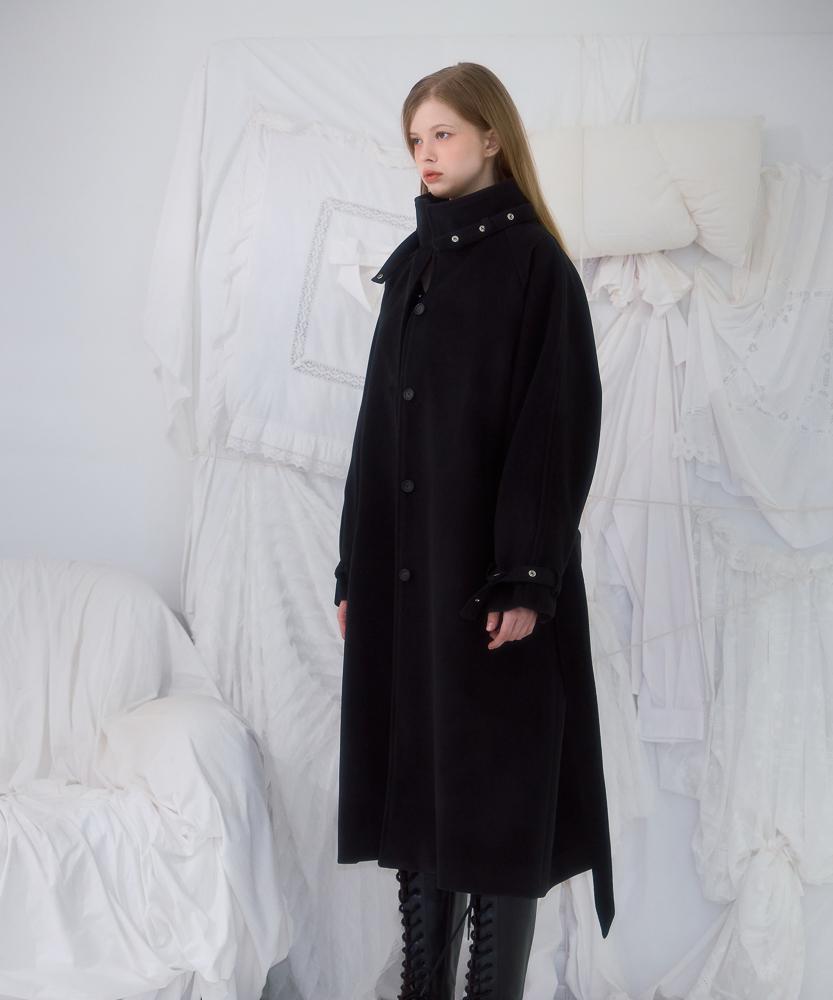 Rosefranz Half-Neck Overfit Long Coat [Black]