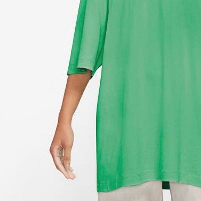 Nike Fashionable Breathable Round Neck Loose Drop Shoulder T-Shirt Women Tops Green FB8218-363
