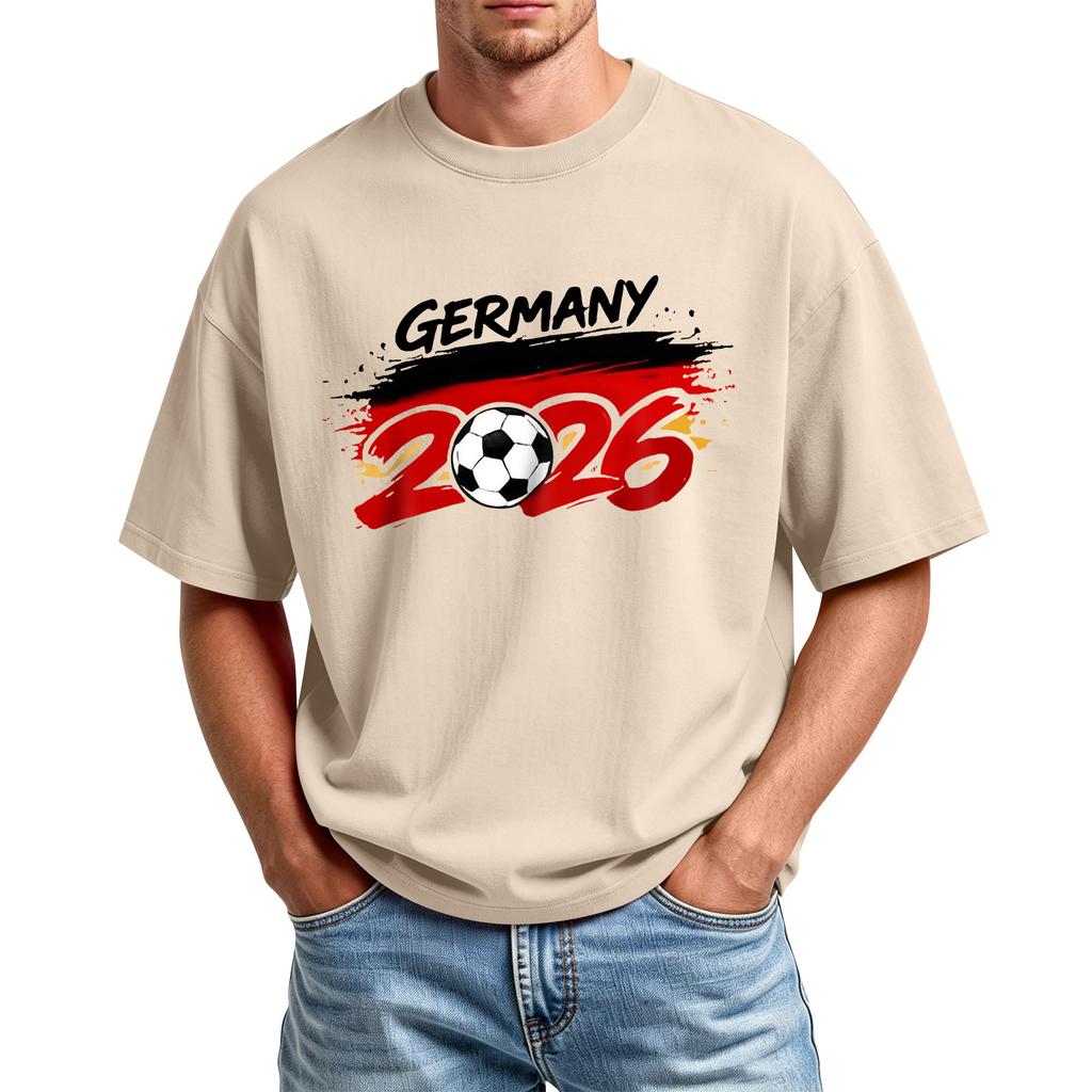 Men's Printed Round Neck T-Shirt Casual Sports Short-Sleeve Top