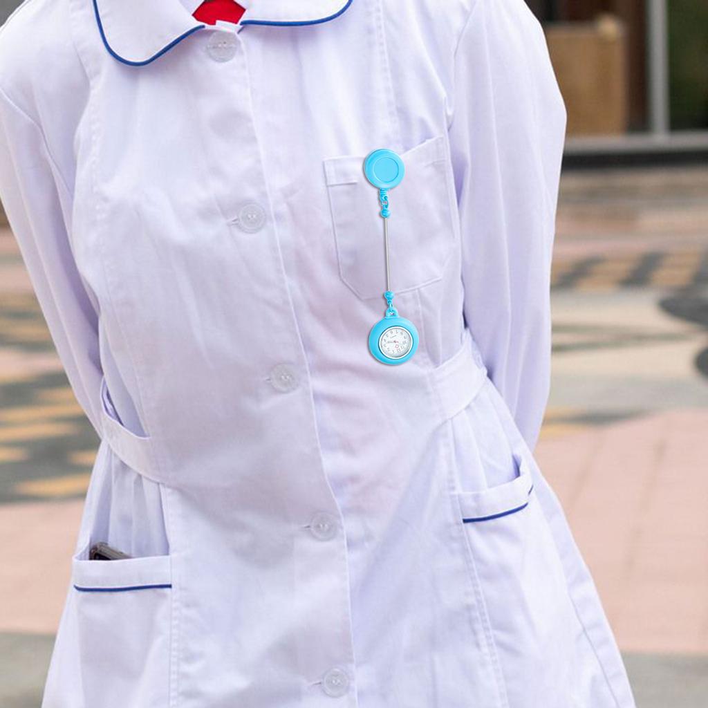 Korálkový držák na odznak s klipem na opasek zatahovací naviják na odznak se svítícími hodinkami pro sestru, lékaře, studenta, učitele