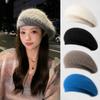 Keep Warm Women Knitted Beret Plush Painter Artist Hats Vintage Warm Knit Cap  Creative Gift