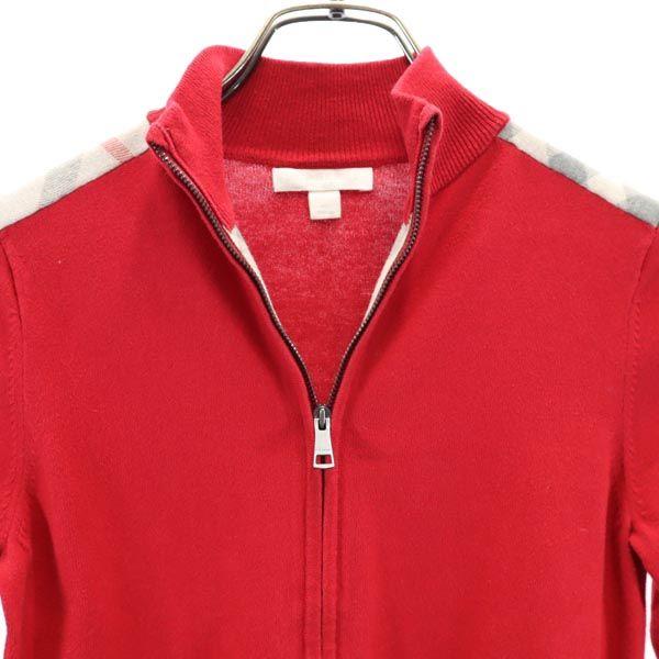 Burberry Sanyo Shokai Long Sleeve Knit Zip Jacket 10Y 140 Red Series Kid's Used