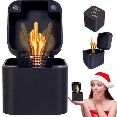 Weihnachten Mittelfinger Ringbox Lustige Geschenke Geburtstagsgeschenk Streich Requisiten Basteln Heimdekoration Kleine Figur