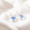 Genuine Tanzanite Gemstone 925 Sterling Silver Jewelry Designer Earrings 1.67" CE-14-2