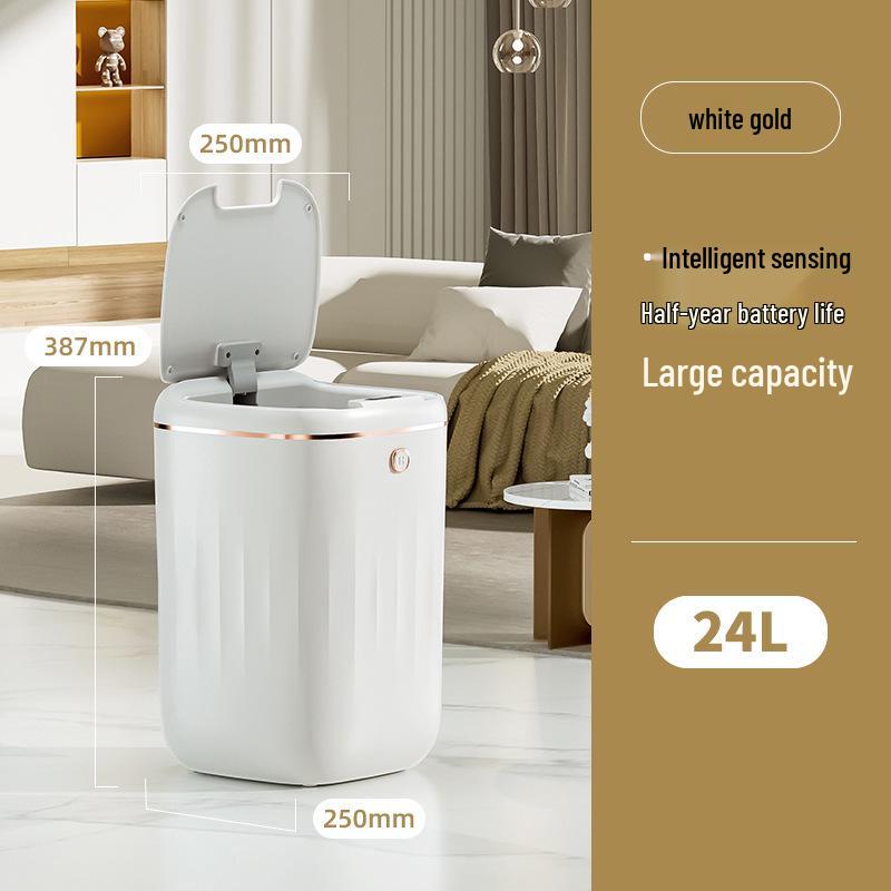 Smart Sensor Trash Can: Minimalist, Waterproof, Large Capacity for Bathroom