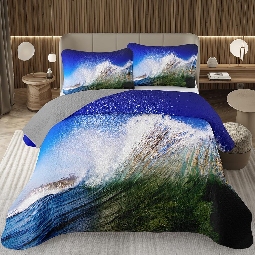 Tree Bedspread Nature Landscape Bedspreads for Boys Girls Reversible Grey Coverlet Set Modern Abstract Art Quilted Bedding Queen