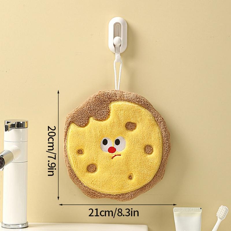 Thickened Cartoon Hand Towel Coral Fleece Bathroom Kids Wash Hand Cloth Kitchen Hanging Towel Super Absorbent Rag Handkerchief