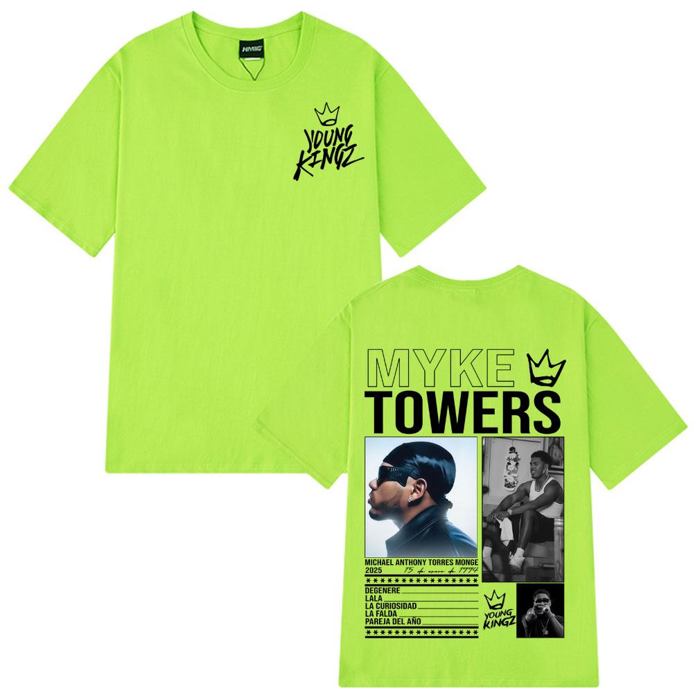 

Rapper Myke Towers T-shirts Men Women Clothing Fashion Hip Hop Oversized T Shirt Casual Cotton High Quality T-shirt Streetwear 4XL