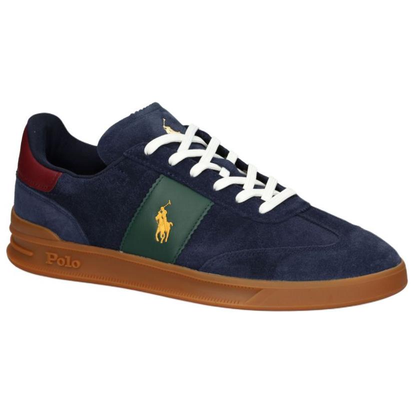 Polo Ralph Lauren Heritage Suede Round Toe Lace-Up Low-Top Sneakers Men Sneakers Blue 809954903002