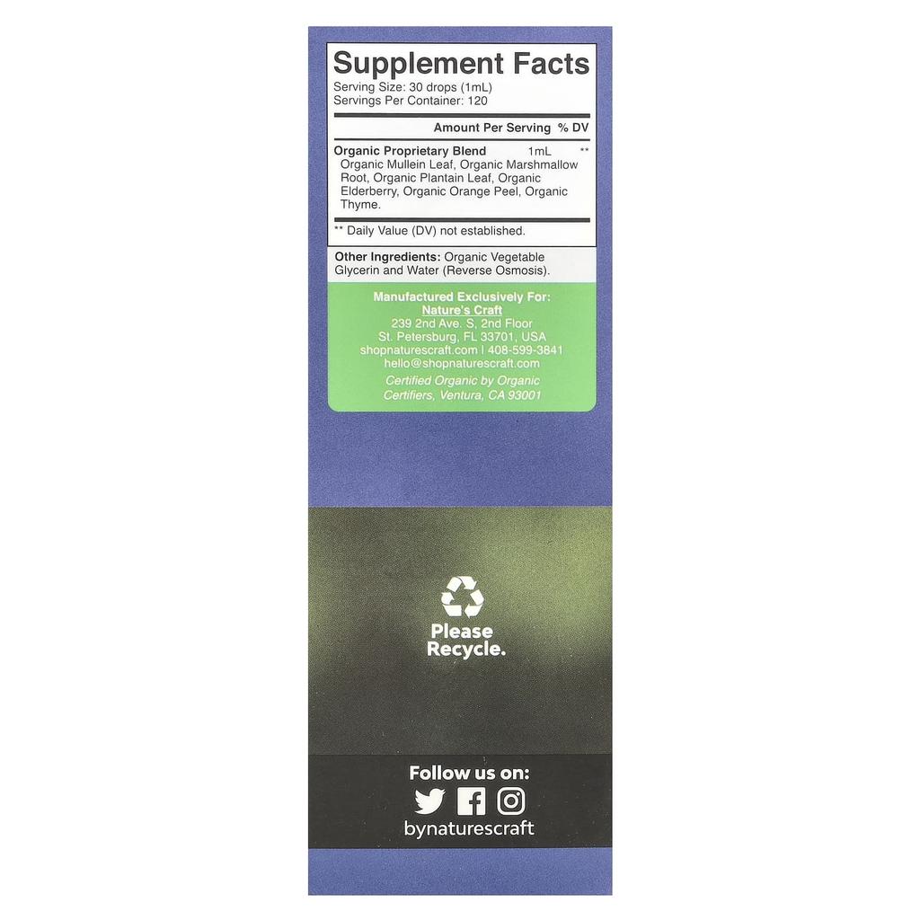 Nature's Craft, Lung Cleanse, 120ml(4oz)