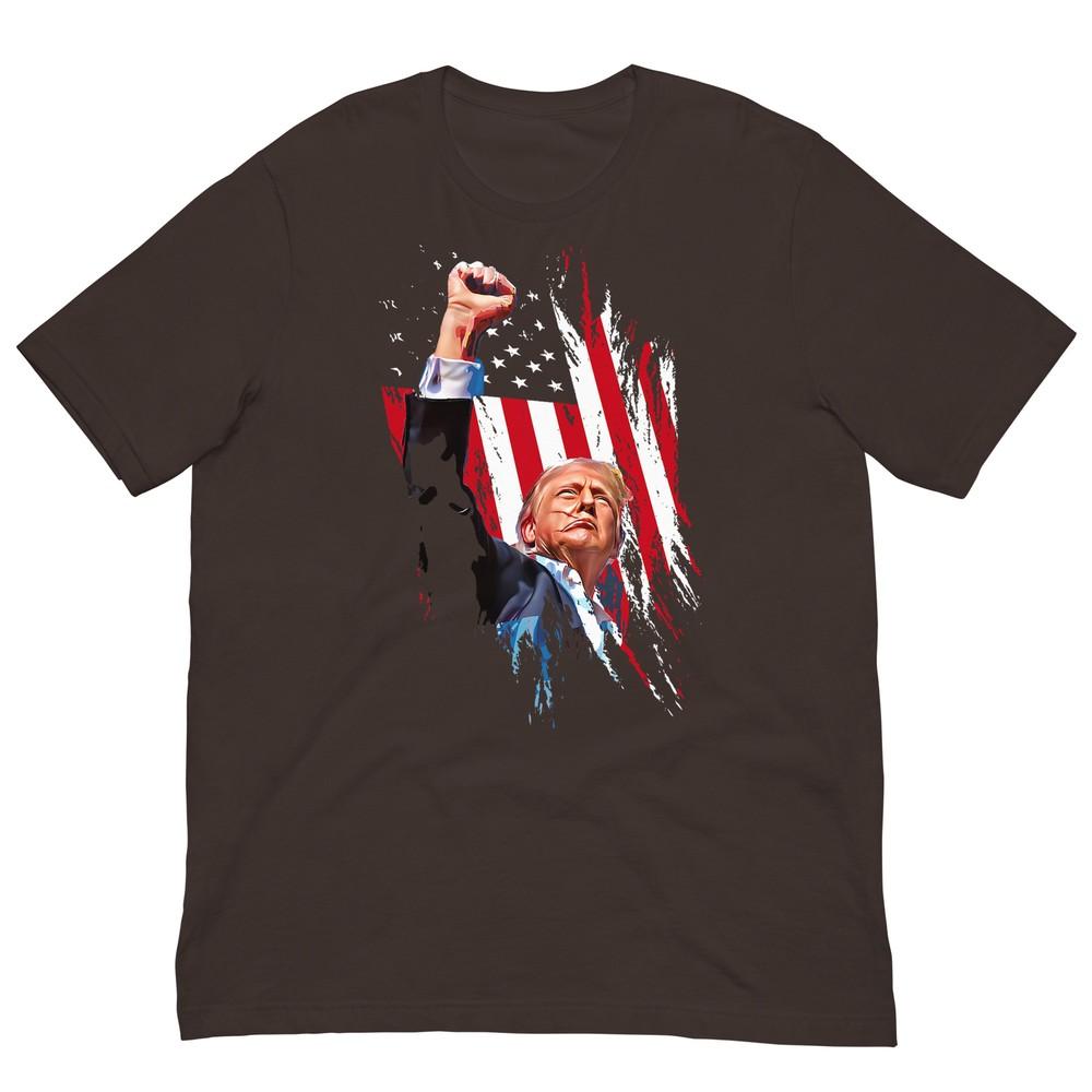Retro Trump Fist Pump Usa Flag Maga Voting Election 2024 TShirt S