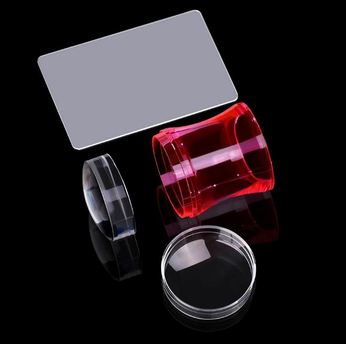 Jelly Nail Stamper with Scraper Clear Silicone Head for DIY Nail Art Printing Manicure Salon Accessories Kit