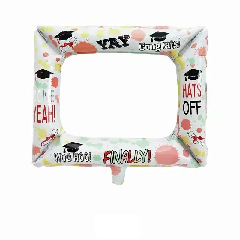 50x 59CM Photo Booth Foil Balloons Happy Birthday Photo Frame Globos Birthday Party Decor Supplies Baby Shower Kid Toys Gift