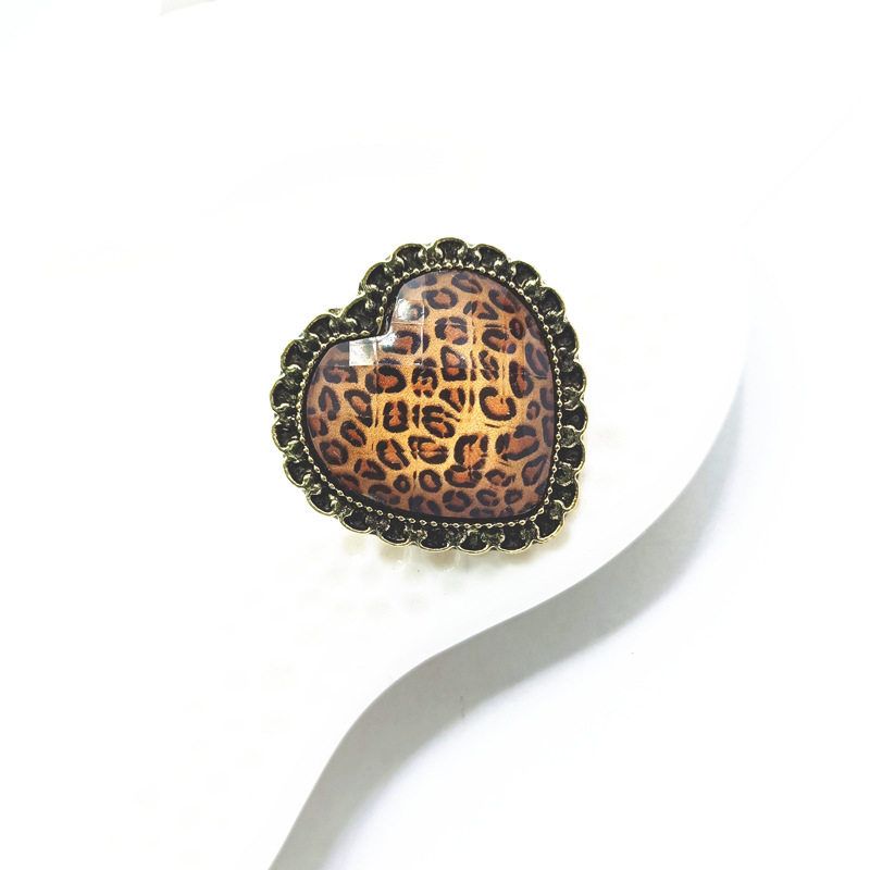 

Jewelry Jz309 Fashion Vintage Leopard Print Peach Heart Ring Jz309 Leopard Print Ring