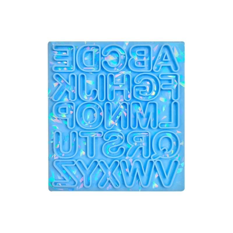 

Shiny-Alphabet-Pendant Silicone Mold Holographic-Resin Mold for Epoxy Casting Handmade DIY Earring Charm Mold Craft