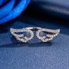 Angel Wings Micro-Inlay Hollowed-Out Wing Adjustable Opening Rings For Women Finger Jewelry Gifts