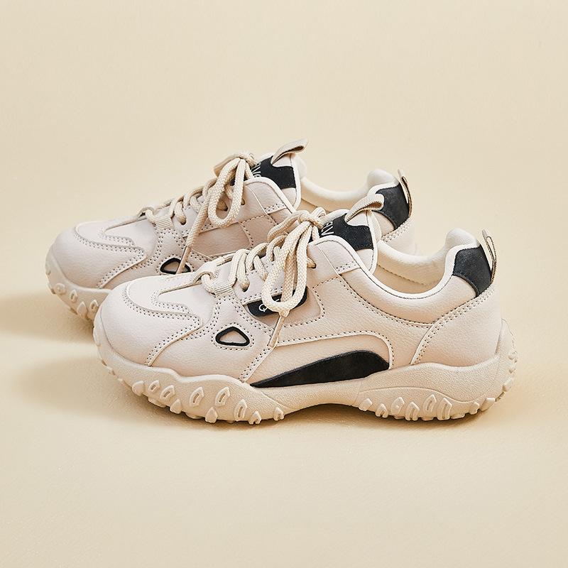 

Женские повседневные кроссовки на массивной платформе, дышащие из искусственной кожи, нескользящая спортивная обувь для ходьбы для женщин, легкие удобные кроссовки для тенниса на шнуровке 40 чёрный