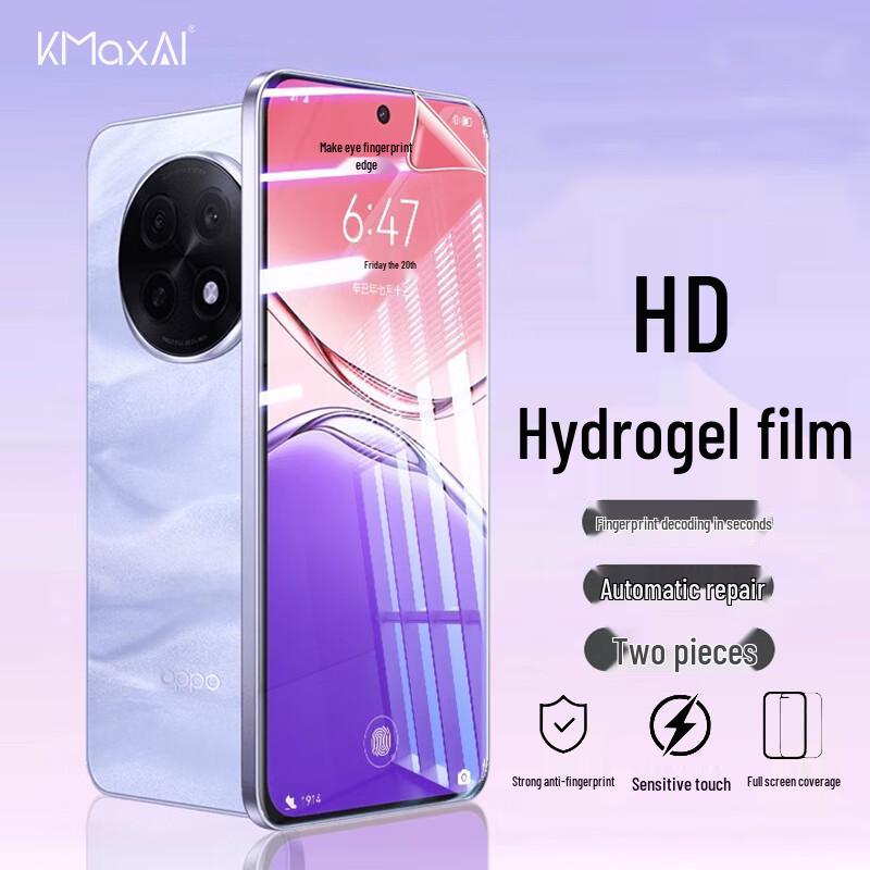

KMaxAI OPPO Гідрогелева захисна плівка для екрана високої чіткості (2-пакет)
