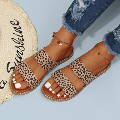 2024 Summer New Fashion Women's Flip Flops Sexy Leopard Print Sandals Open Toe Flat Leisure Shoes Classics Adult Slides Female