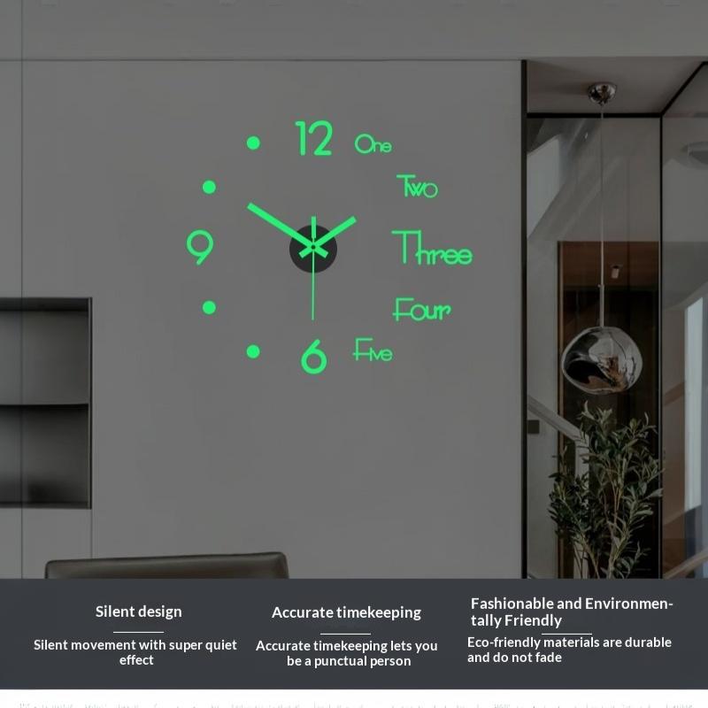 Luminous Diy Wall Clock Glow In The Dark Silent Non Ticking Perfect For Home Office Wall Decor