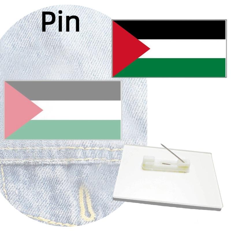 Gaza Palestine Flag Brooch Pin Acrylic Badge Clothes Accessories Gift Souvenir