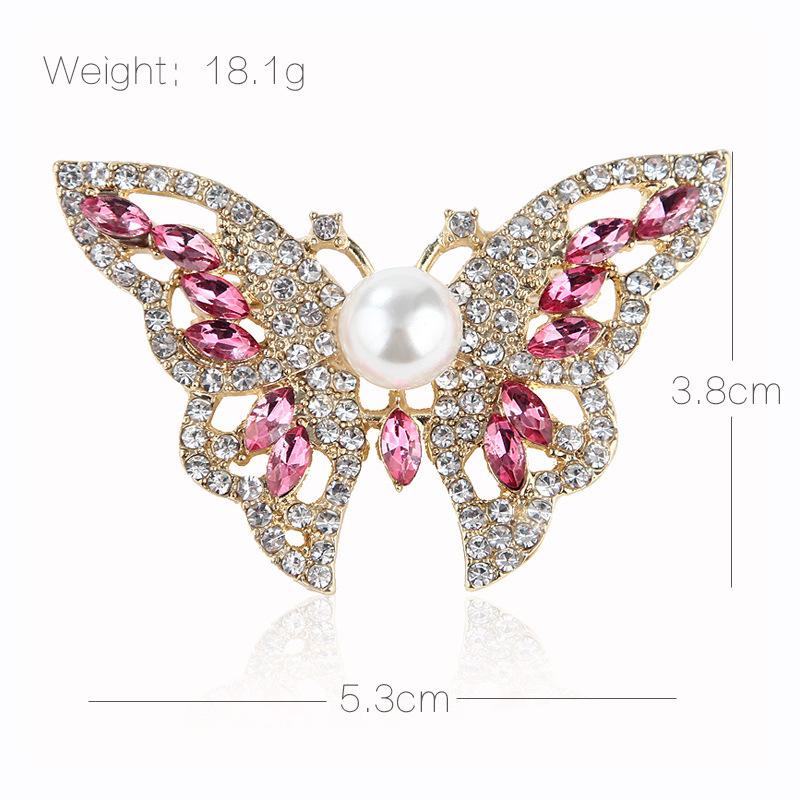 Pearl Butterfly Brooch Autumn Winter Fashion Alloy Plated Aesthetic Design Women's Clothing Accessories BFF Gift Pin