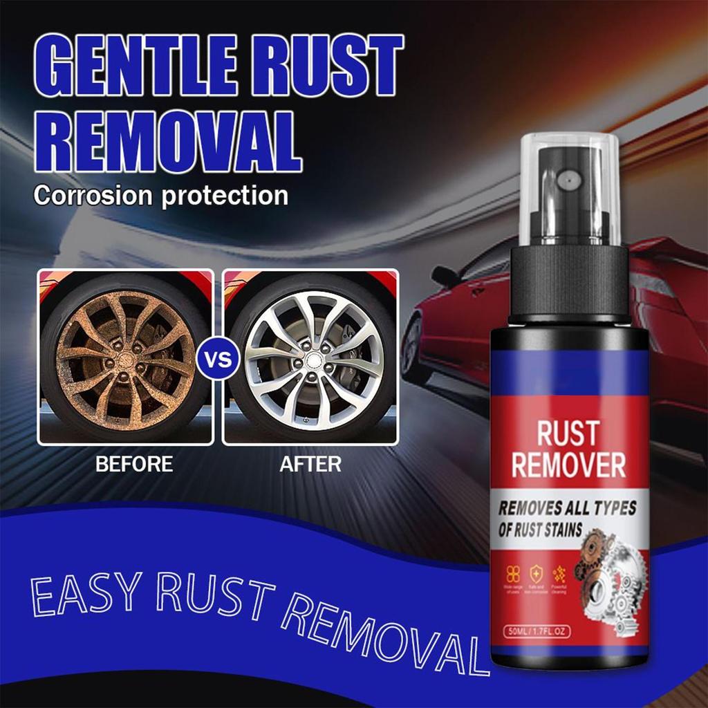 50ml Car Rust Remover Detailing Rust Dissolver Spray Heavy Duty Auto Polishing Cleaner for Equipment Machinery Stainless Steel