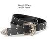 New Retro Engraved Belt Women's Versatile Jeans Belt European and American Punk Rivet Women's Belt