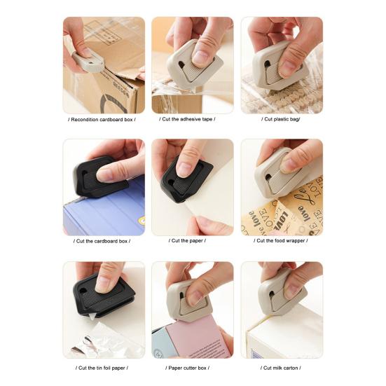 2Pcs Mini Magnetic Unboxing Cutter with Safety Ceramic Blades Auto-Retract Grooves Box Opener for Cardboard Crafts Portable Package Opener