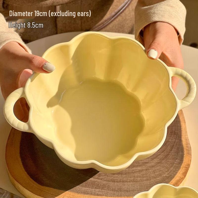 Lin Pan Pumpkin Ceramic Double-Handle Soup Bowl