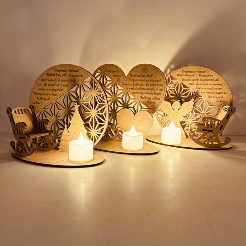 Christmas Memorial Candle Holder Rocking Chair Ornament LED Candle Tealight DIY