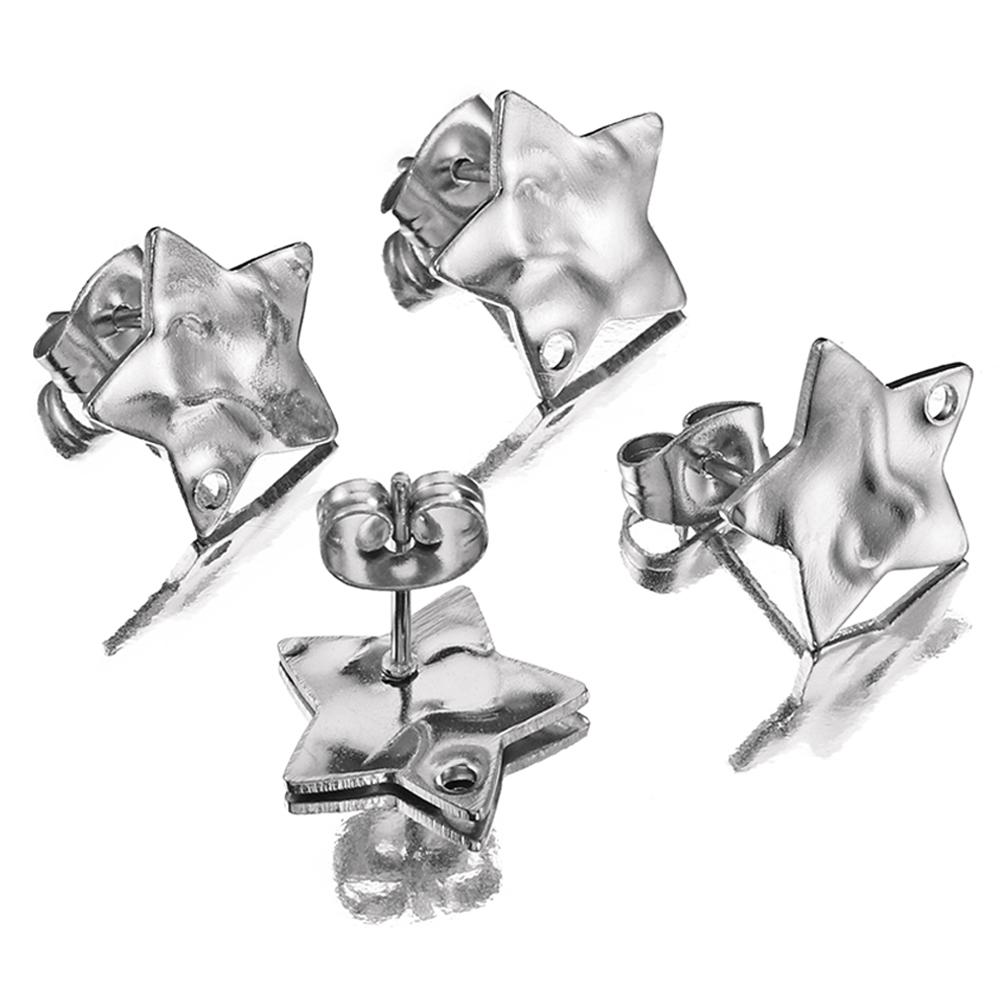 10pcs Stainless Steel Earrings Posts Ear Studs Star Flower Dangle Earrings Base for Earring Jewelry Making DIY Accessories