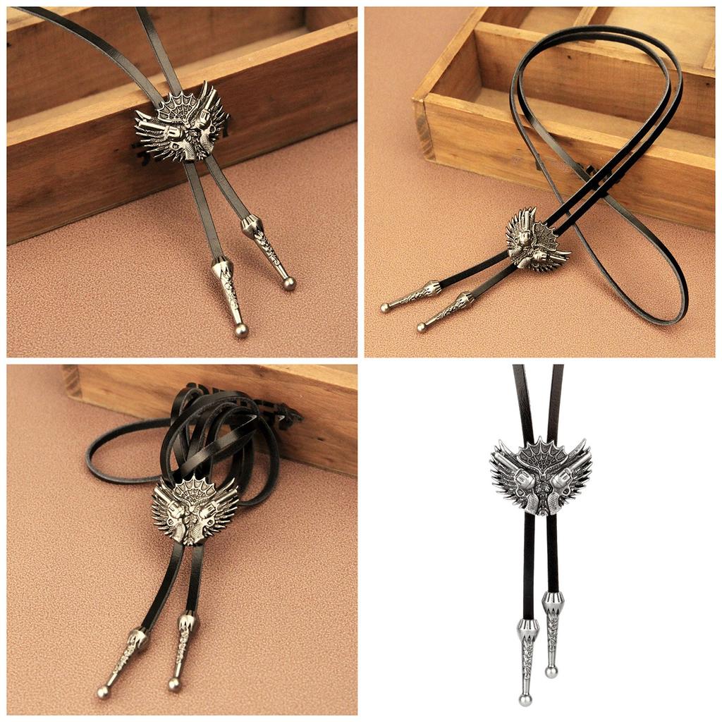 Vintage Western Cowboy Bolo Tie Wing Gun Necktie Punk Necklace Costume Accessory American Bola Tie Western