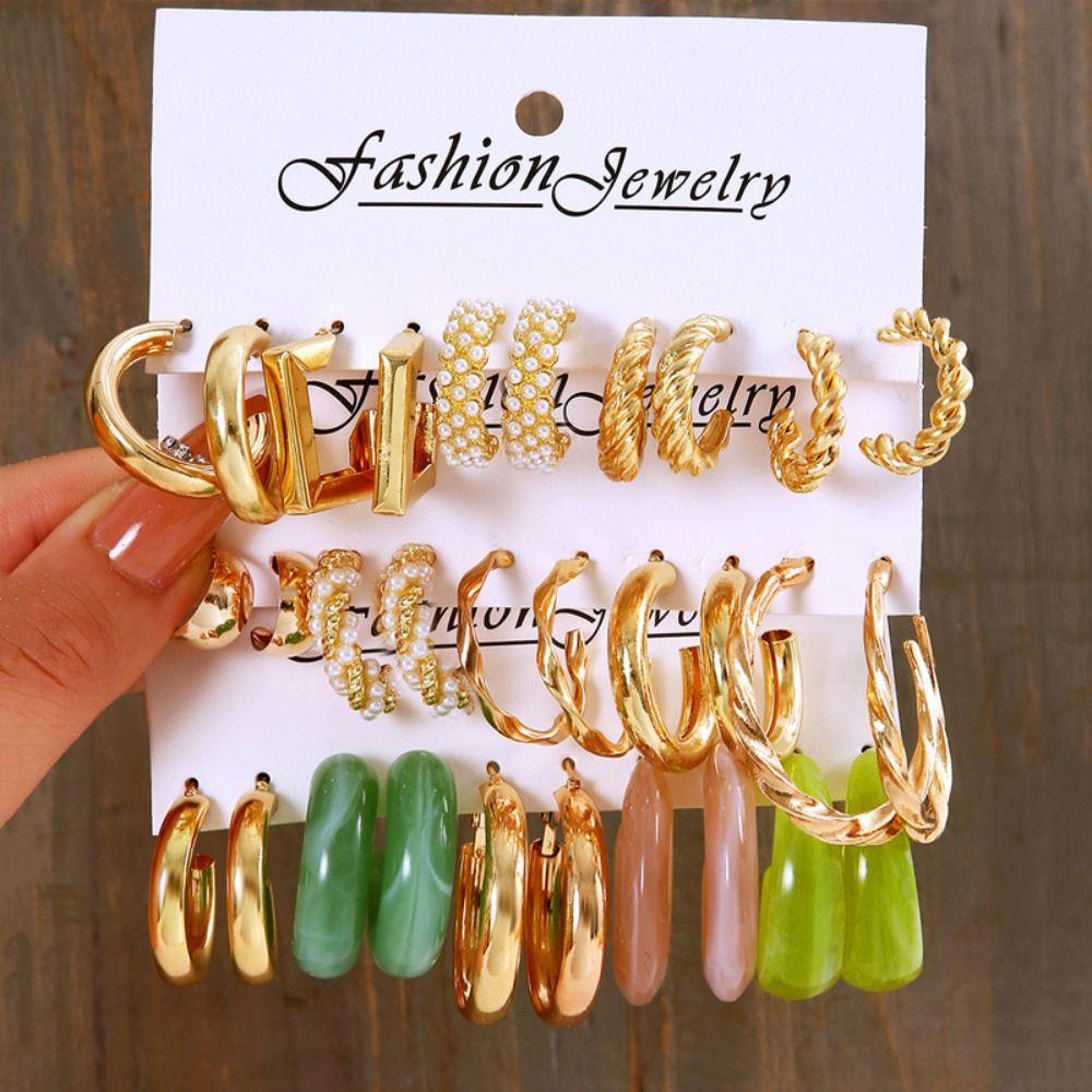 

Модные круглые серьги-кольца с жемчугом, винтажные серьги в форме буквы C, серьги-кольца с жемчугом для девочек Style 4