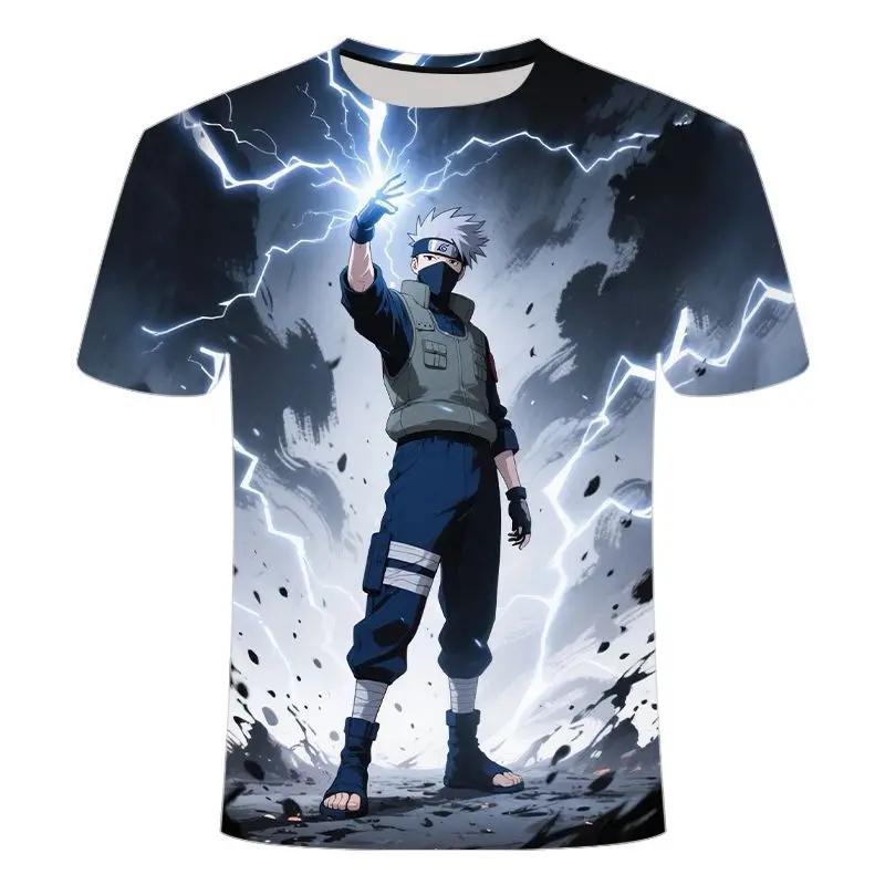 2026 Summer New Stylish Naruto Anime Round-neck Short-sleeved 3D Digital Printed T-shirt, A Versatile Top for Students