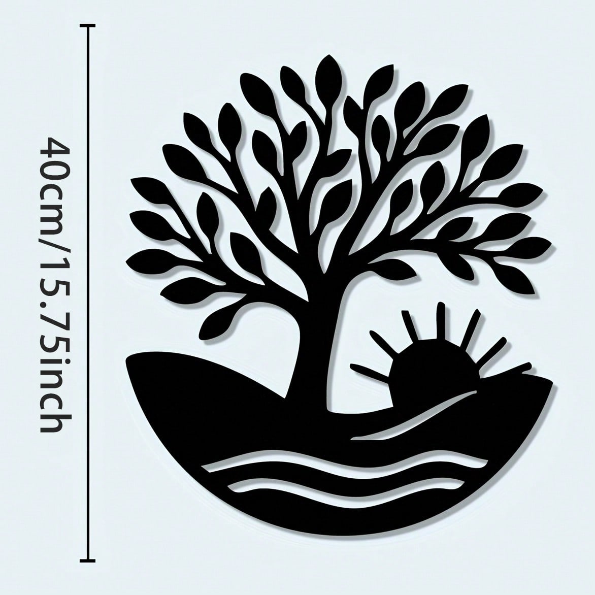 Metal Wall Art Sun Tree Nature Decor Indoor Outdoor Home Gift