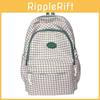 Cute Nylon School Bag With Grid Design And Letter Decoration For Students And Casual Daily Outfits