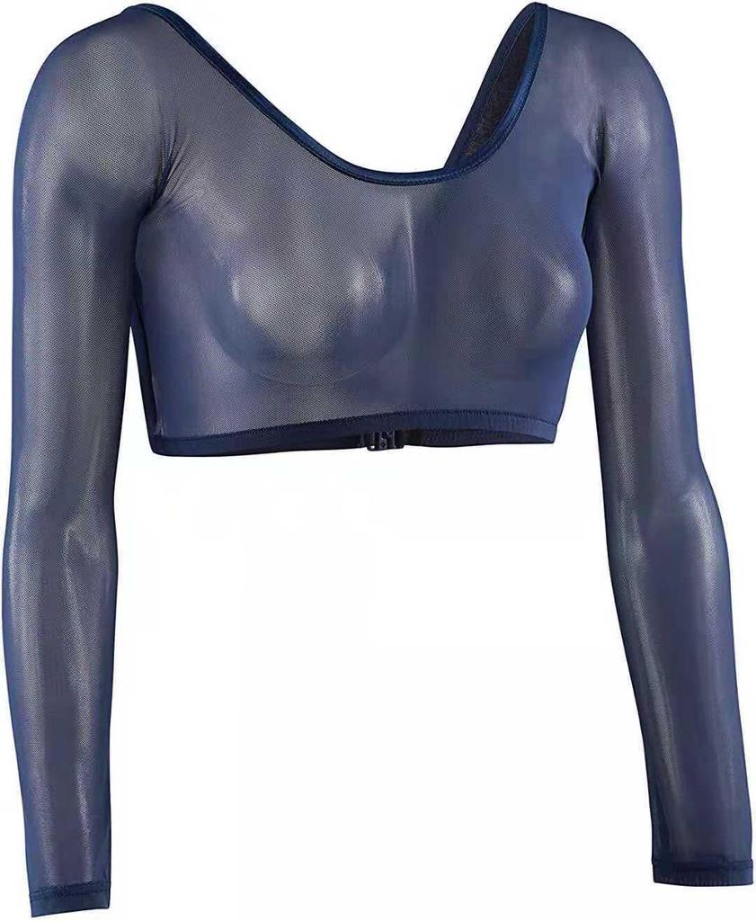 Transparenter, kurzer Cardigan aus Netzstoff mit langen Ärmeln