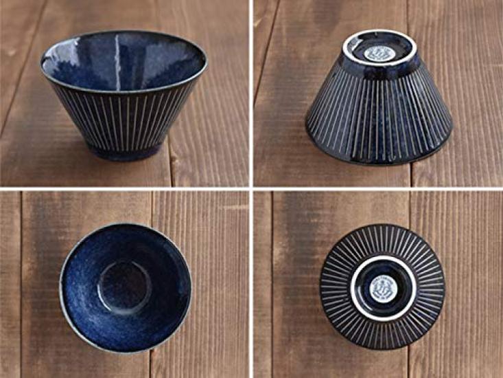 Tableware East Japanese Tableware Trapezoid Multi Bowl (SS) Chojugusa Bowl Bowl Cafe Tableware (Deep Sea)
