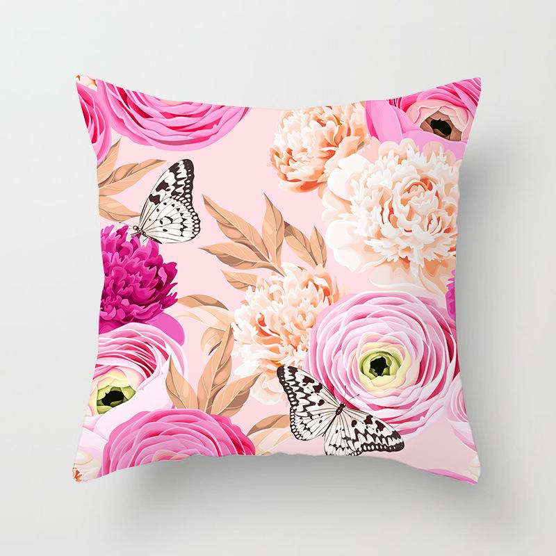 Nordic Style Spring Flower Print Pillowcase Living Room Office Sofa Cushion Cover Home Decor Pillowcase
