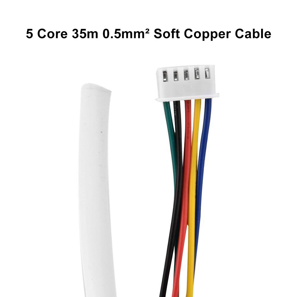 5 Core 35m 0.5mm2 Round Flexible Copper Cable For Video Door Phone System